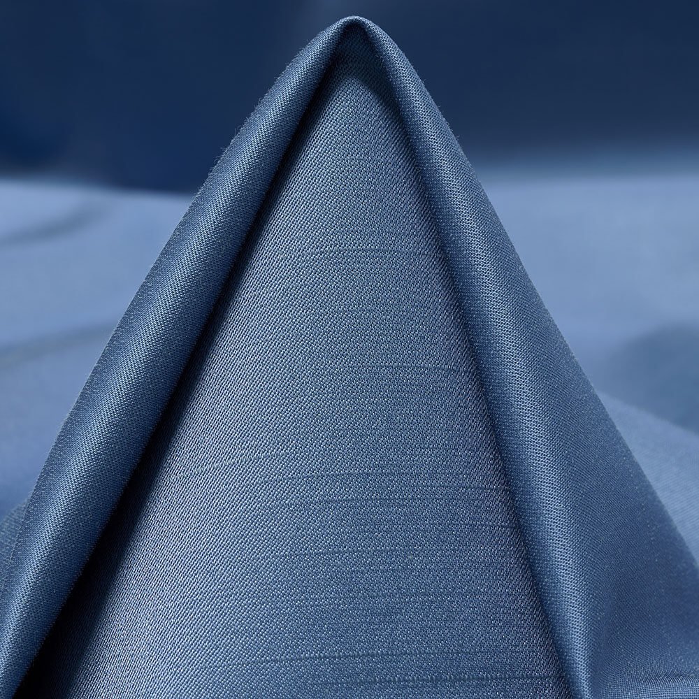 Cotton satin fabric with a smooth lustrous surface finish
