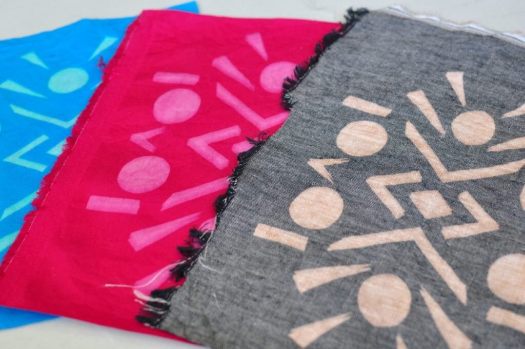 Printed linen fabric - Discharge Printing