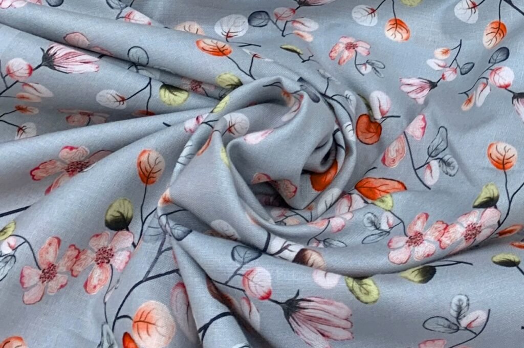 Flower print fabric - Linen Printed cloth