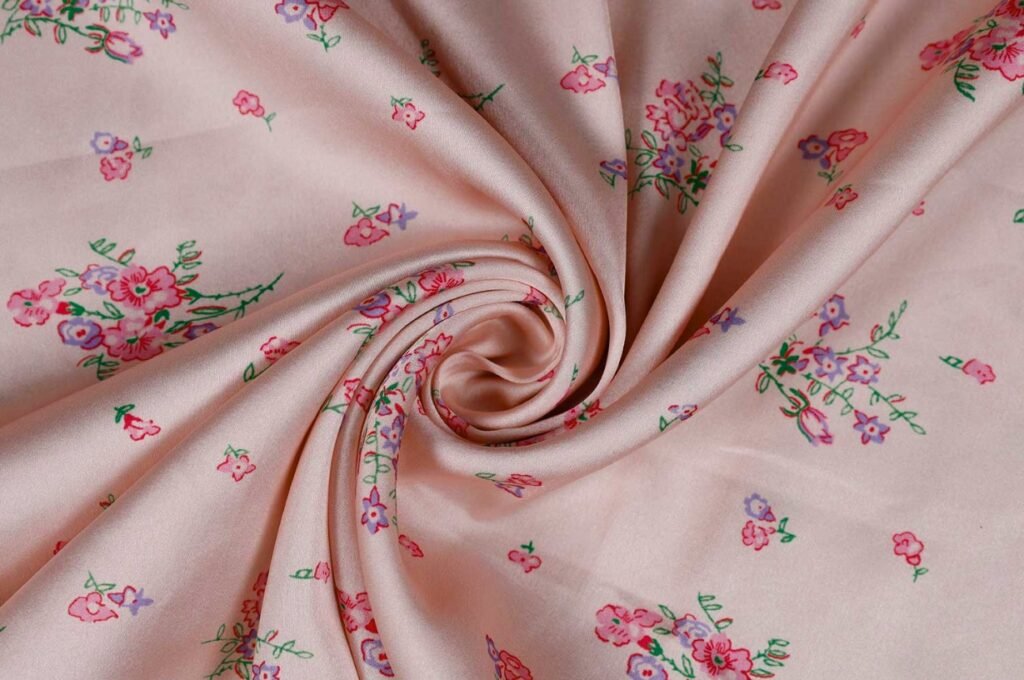 Printed satin fabric